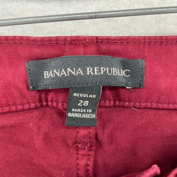 Banana Republic Skinny Pants Womens Sz 28 Burgundy Regular Mid-Rise Slim Stretch - Picture 10 of 12